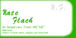 mate flach business card